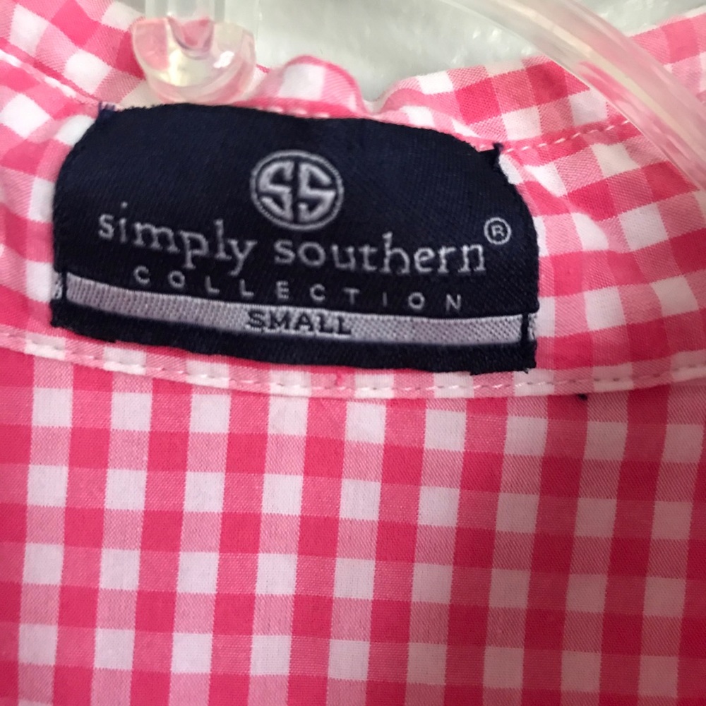 Simply Southern Pink Gingham Dock Fishing Shirt - Picture 4 of 10